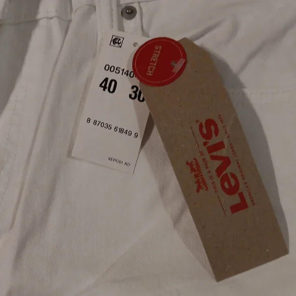 Levi's White Straight-Leg Jeans Classic Denim - Picture 2 of 4